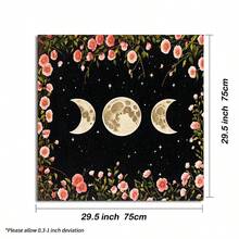 1 pieza Mantel de tarot con flor de luna, decoración de triple luna para altar de brujería y astrología - Multicolor - Ver 12
