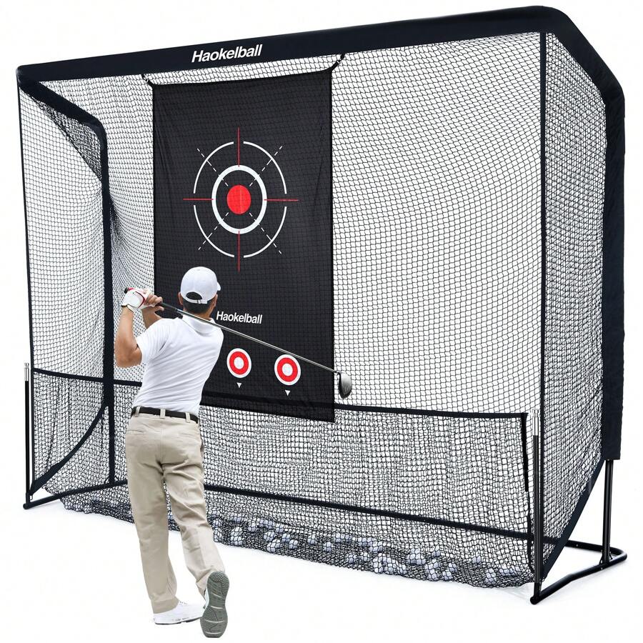 Haokelball Golf Practice Net - Golf Hitting Net With Target Cloth For Indoor Or Outdoor Use 10x7.5ft Golf Nets For Backyard Driving Heavy Duty Golf Net With Carry Bag