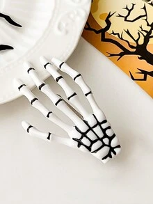 2 Sets Of Halloween White Skull Hair Accessory Costumes (Hair Clips For The Headwear) - Multicolor - View 4