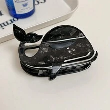 海洋动物系列休闲 PEVA（聚醋酸乙烯酯）发夹，鲸鱼形发饰，4 季 - A - 查看 13