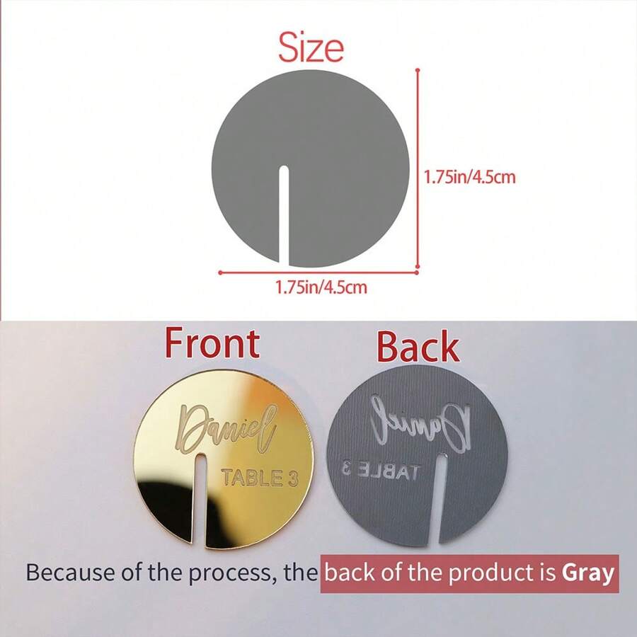 Personalized Wedding Drink Charms Place Name Card Acrylic Drink Tags