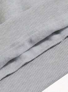 Sudadera con capucha y cordón para hombre talla grande con estampado de grúas en color rosa intenso - Gris - Ver 5