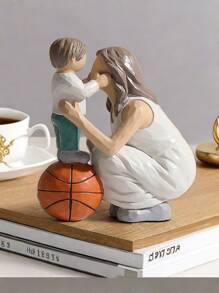 1pc Parent And Daughter Reading Book Figurines, Hand-Painted Figures Gifts For Parent Or Daughter, Family Sculpture For Shelf Decor Desktop Home Bedroom Living Room Decoration Birthday Graduation
