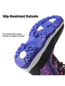 Boys Girls Snow Boots Mid Calf Winter  Warm Lined Slip Resistant  Waterproof For Kid Ski And Make A Snowman,Christmas Gifts - 紫羅蘭色 - 查看 7