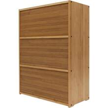 3 Tiers Bamboo Storage Cabinet For Kitchen Countertop, Freestanding Pantry Cabinet With Clear Acrylic Flip-Up Door Organizer Shelf For Spice Seasoning Bowl Cup Bottle