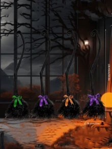 1 Piece Halloween Witch Broom, Ribbon Free Assembly Wicked Witch Broom For Cosplay Party, Witch Costume Decoration, Ghost Witch Broom With Ghost Voice Halloween Animation Decoration Detachable Witch Broom Halloween Broom Props - Multicolor - View 4