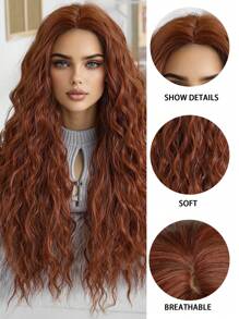 High-Quality 28-Inch Fluffy Orange Mid-Roll Wig, Specially Designed For Women. Heat-Resistant Synthetic Woven Wig, Suitable For Women To Wear During Festivals, Cosplay, Friends' Gatherings And Daily Wear. A Must-Have Gift For Girls On Festivals