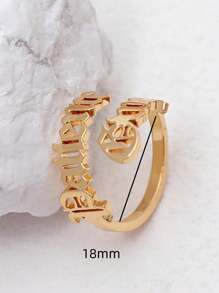 Anillos personalizados con nombres de pareja, de acero inoxidable, con nombres de pareja grabados, adecuados para hombres y mujeres, regalo de joyería - amarillo dorado - 2 nombres - Ver 4