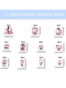 52/58/100 Chiếc May Thủ Công Trên Kính Kim Cương Giả Kim Loại Móng Vuốt Kim Cương Giả May Trang Trí - trắng - Xem 10