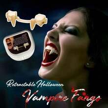 1pc Vampire Teeth Decoration Set, Retractable Fangs For Halloween Bloody Party, Zombie Vampire Fangs - Multicolor - View 8