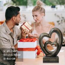 1Pcs Gift Couple Ornaments Valentines Day Gifts Desktop Decor Heart Figurines Home Decor Desktop Ornament Statue Decor Girls Jewelry Rack Resin Wedding Lovers