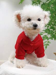 1 件宠物服装，小狗小猫字母 M 连帽衫 - 紅色 - 查看 6