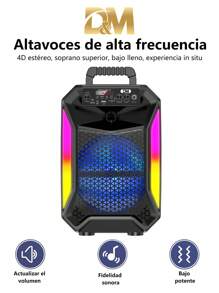 MULTIFUNCTIONAL SPEAKER FOR TF CARD, USB, BLUETOOTH, FM RADIO, 8 INCH MIC INPUT SUPPORT WITH LIGHT, DM-864 Music Festival