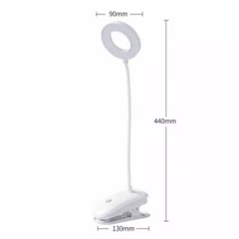 LED Rechargeable Clamp Clip On Flexible Desk Light Reading Table Night Lamp -USB - Luz cálida, Luz blanca, Luz cálida y blanca - Ver 7