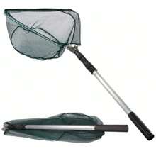 Fishing Landing Net With Telescopic Handle, Foldable & Collapsible, Lightweight Aluminum Alloy Frame, Portable Long Handle For Bird & Fish Catch And Release