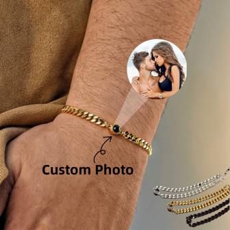 Customized Image Projection Bracelet, Stainless Steel Curb Chain, 3 Color Print Photo Projection Bracelet, Gift For Men Stylish,Fall Fashion,Contracted,Simple,Casual,Punk,Old Money Custom,Personalized,Unique Ideal Gifts For Him Family,Friends,Boyfriend,Dad,Son,Grandparents For Anniversaries,For Birthdays,For Daily Wear,For Prom,For Valentine's Day,For Graduation,For Weddings,For Father's Day,New Year Glamour