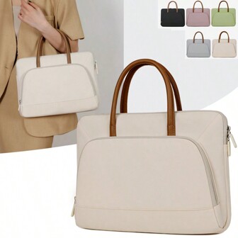 1 件时尚简约多层收纳笔记本电脑包，防水、耐磨、防刮笔记本电脑包