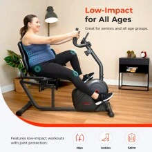 Smart Magnetic Resistance Recumbent Bike With Easy Adjustable Seat, Cycling Workout Machine, Bicycle Exercise For Adult/Seniors At Home, Exclusive SunnyFit App Enhanced Bluetooth Link - Sunny Health & Fitness SF-RB4616SMART