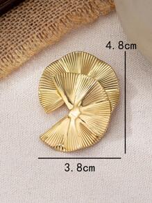 1pc elegante retro ventilador texturizado liga de metal broche de moda