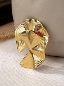 1pc elegante retro ventilador texturizado liga de metal broche de moda