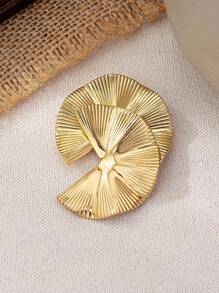 1pc elegante retro ventilador texturizado liga de metal broche de moda