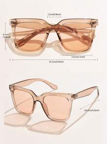 1pc Women's Fashion Large Frame Square Minimalist Casual Outdoor Sun Glasses, Suitable For Daily & Holiday Wear Beach Accessories For Women Sun Glasses Sunglasses Shades Basics And Suit For Sweater Jeans Sweatpants Hoodie Jackets Dress And Long Sleeve Shirt Fashionable Shade Elegant Outfit Family Outings Travel Vacation Holiday For Summer Beach Vacation,Outdoor,Travel