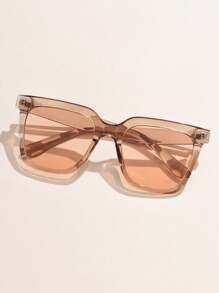 1pc Women's Fashion Large Frame Square Minimalist Casual Outdoor Sun Glasses, Suitable For Daily & Holiday Wear Beach Accessories For Women Sun Glasses Sunglasses Shades Basics And Suit For Sweater Jeans Sweatpants Hoodie Jackets Dress And Long Sleeve Shirt Fashionable Shade Elegant Outfit Family Outings Travel Vacation Holiday For Summer Beach Vacation,Outdoor,Travel