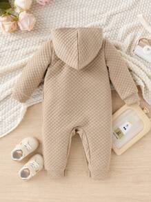MommBaby Pelele con capucha bordado con osito con bolsillo de manga larga para bebé niño recién nacido, primavera y otoño