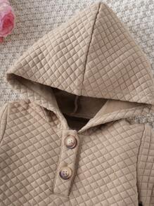 MommBaby Pelele con capucha bordado con osito con bolsillo de manga larga para bebé niño recién nacido, primavera y otoño
