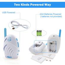 Baby Monitor Audio Best-In-Class Long Range, Digital Wireless Transmission, Crystal-Clear Sound, Plug & Play, Sound Indicator & Alerts Support Mobile Power Supplybaby Shower Family Decorations Gifts - White - View 5