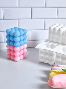 Molde de vela de silicona 3D en forma de cubo, bola redonda pequeña y cristal, molde de resina epoxi para manualidades de velas DIY, herramienta para hacer velas, molde de jabón y suministros de decoración hecha a mano