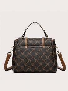 Bolsa de mão feminina com padrão da moda, bolsa grande de capacidade para mulheres de meia-idade com estampa de seta dupla