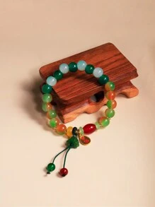 1 Pulsera Con Cuentas De Cristal, Diseño Sencillo Y Único, Estilo De Niña Dulce, Bestie A Juego