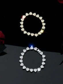 Colar com Pingente de Cubo em Forma de Coração de Hip Hop, Prateado, Dia dos Namorados, Dia das Mães, Presente