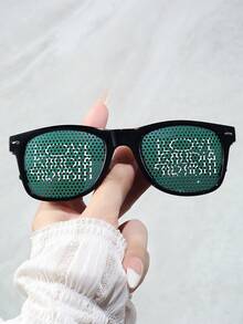 一副中东沙特阿拉伯“我爱沙特”贴纸时尚派对眼镜 - 黑色 - 查看 8