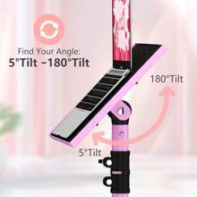Pink Projector Stand Tripod, Laptop Tripod Stand Adjustable Height 23.5" - 63.5" With Gooseneck Phone Holder, Laptop Floor Stand For Office, Home, Stage, Studio, DJ Racks Musical Instruments - 粉色 - 查看 5