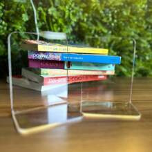 Pair Of Crystal Or Glossy Black Book Shelf Support Sideboard For Bookshelf Organizer Books And Others - 6 BỘ DỤNG CỤ - Xem 5