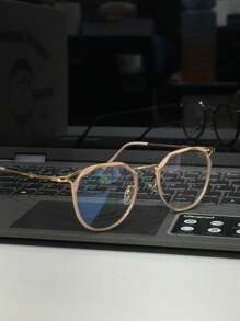 68367 Women's Round Fashion Crystal 3D Glasses Frame - 米色 - 查看 2