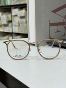 68367 Women's Round Fashion Crystal 3D Glasses Frame - 米色 - 查看 1