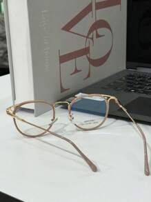 68367 Women's Round Fashion Crystal 3D Glasses Frame - 米色 - 查看 3