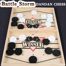 双人桌面棋盘游戏、弹跳拼图棋盘游戏、互动弹跳碰撞棋盘游戏、木制玩具 - 彈棋 - 查看 3