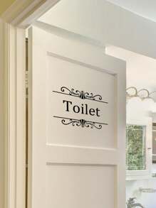 1pc PVC Wall Decal, Modern Letter Graphic Wall Sticker For Toilet,Stickers,Wall Decal, Vinyl Decal For Home Decorations,Spring Decoration Items Refresh Your Home,Rama Decoration Stickers Gifts Birthday Graduation