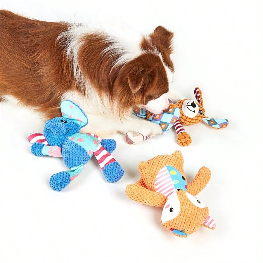 1pc Đồ chơi nhồi bông cho thú cưng Đồ chơi mọc răng cho chó Đồ chơi tương tác âm thanh cho thú cưng - Nhiều màu - Xem 1