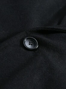 Men's Stand Collar Double Pocket Single-Breasted Coat, For Fall Winter