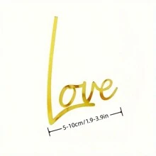 1 件亚克力蛋糕装饰标签烘焙装饰生日派对配件、甜品桌装扮用品、蛋糕装饰用品、烘焙装饰用品、派对装饰用品可定制独特礼物纪念品 - 鏡面金色 - 查看 6