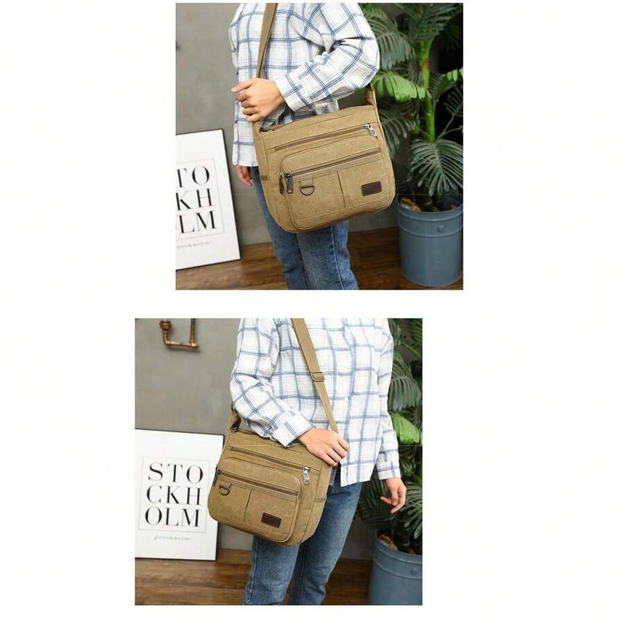 大容量男士户外帆布包、工具包、单肩包、韩版复古休闲包、运动背包、斜挎包 万圣节 圣诞节 冬季 秋季 圣诞礼物 男士包 侧包 男士笔记本电脑礼物 户外 感恩节 旅行钱包 节日收纳包 手提包 运动包 单肩包 沙滩包 健身包 男士礼物 徒步旅行 学生 多功能 便携 时尚休闲 爸爸礼物 男朋友礼物 度假 趣味礼物 男士胸包 男士侧包 挎包 皮包 流浪包 腰包 - 彩色 - 查看 1