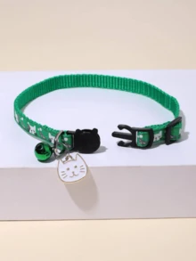 1 pieza Collar para mascotas diseño de gato de dibujos animados para perros y gatos - Multicolor - Ver 2