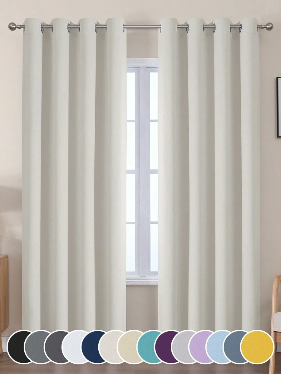 Estelar Textiler 1入組1片石頭藍色窗簾燈阻塞隔熱垂褶適用於客廳