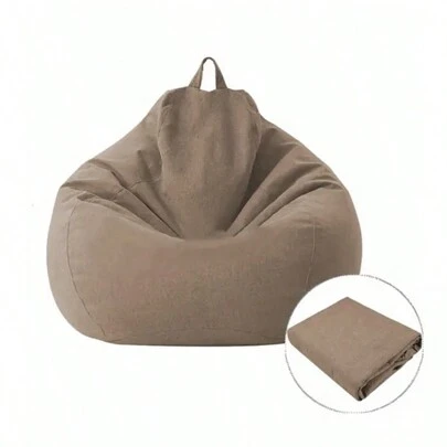 1pc Premium Fabric Bean Bag Cover, Japanese Style Solid Color Soft Lounger Cover, Furniture Protector For Bedroom & Living Room (No Filler), Home Organizer And Storage, Bedroom Accessories Room Decor Home Decor Bed Room Decor, Room Decorations, Decorations, Decor, Storage, Organizer Bedroom, Organizer, Home Storage, White T Shirt Women, Black Pants Women, Ladies Winter Clothes, Dress,