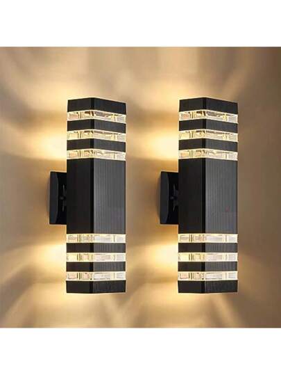 CANMEIJIA Outdoor Wand Lamp, Acrylic Flower Pattern Crystal Appearance ative Indoor LED Waterproof IP65 Home Lighting Streetlight ation, E27 Lamp Base, Square/Round Patio/Stairs/Street/Indoor/Garden/Living Room/Bathroom/Kitchen/Bedroom/Hallway/Indoor Wall/Outdoor view 4